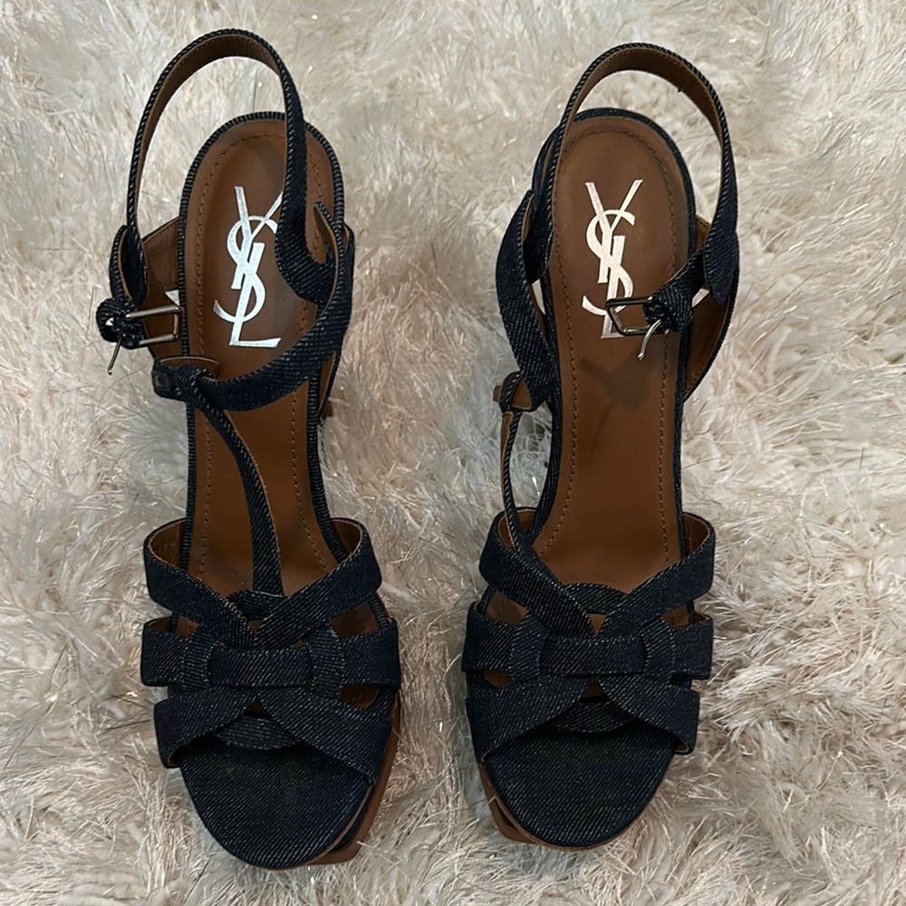 Yves Saint Laurent Denim Tribute Heels
